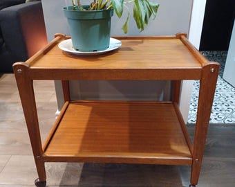 Vintage solid teak barcart table trolley denmark 1960s furbo midcentury modern barcart rare excellent condition free shipping prepaid tariff