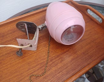 lampe de chevet vintage rose pâle liseuse atomic.ic lampe ruche des années 1950 Rare livraison gratuite fonctionne très bien tarif prépayé