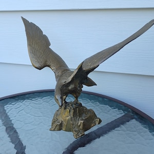 Vintage brass eagles statute large brass eagle home decor statue gift idea free shipping