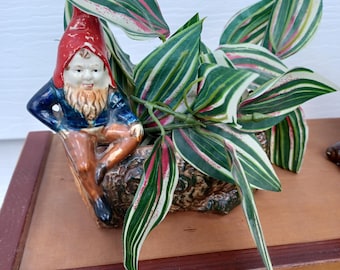 Antique knome planter ceramic pixie planter cute very old german? Elf planter free shipping prepaid tariff