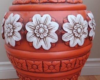 HUGE BOHEMIAN PLANTER/gorgeous/midcentury modern/danesi  arts canadian pottery/extremely rare/one of a kind/orange/flora prepaid tari