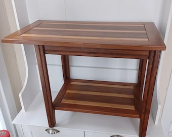 Vintage teak/walnu side  table 1960s furbo midcentury modern 2 tone wood excellent condition free shipping prepaid tariff