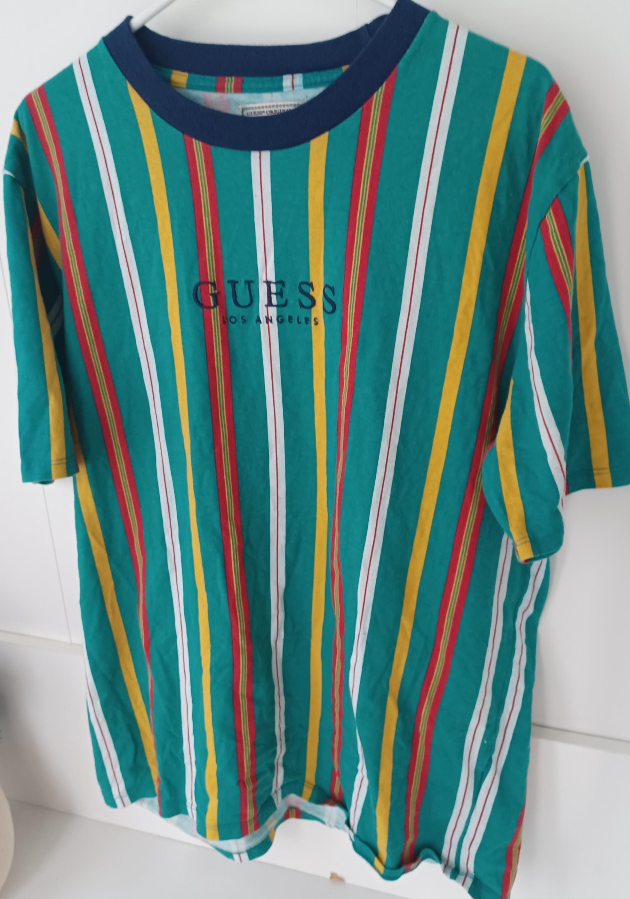 Chemise Guess Rayée Vintage Années 90 - Taille XL - Occasion Très Bon état - Signature Rare