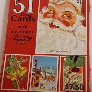 Ambassade vintage nouvelles cartes Chris anciennes/cartes non utilisées non pliées avec enveloppes/Noël kitsch/rare/livraison gratuite