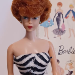 Vintage original barbie 1960s red head bob barbie collectable barbie in box #850 rare original bathing suit barbie