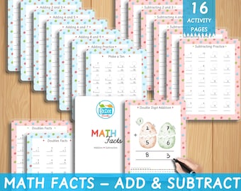 Math Facts Binder: Addition & Subtraction Worksheets (Digital Download)