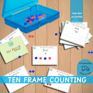 Counting with Ten Frames Task Box Activity Early Learning Montessori Portable ToGo Game Homeschool Mathematics Math Pre Assembled Shipped