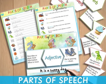 Parts of Speech Learning Game: English Grammar Activity (Digital Download)