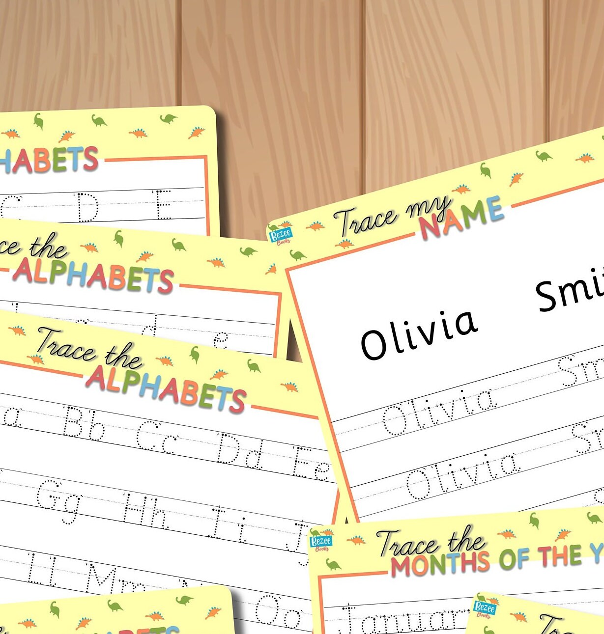 Tracing Penmanship Practice Worksheet Editable Name, Printable Alphabet ...