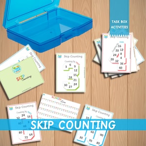 Skip Counting Cards: Homeschool Math Task Box (Digital Download)