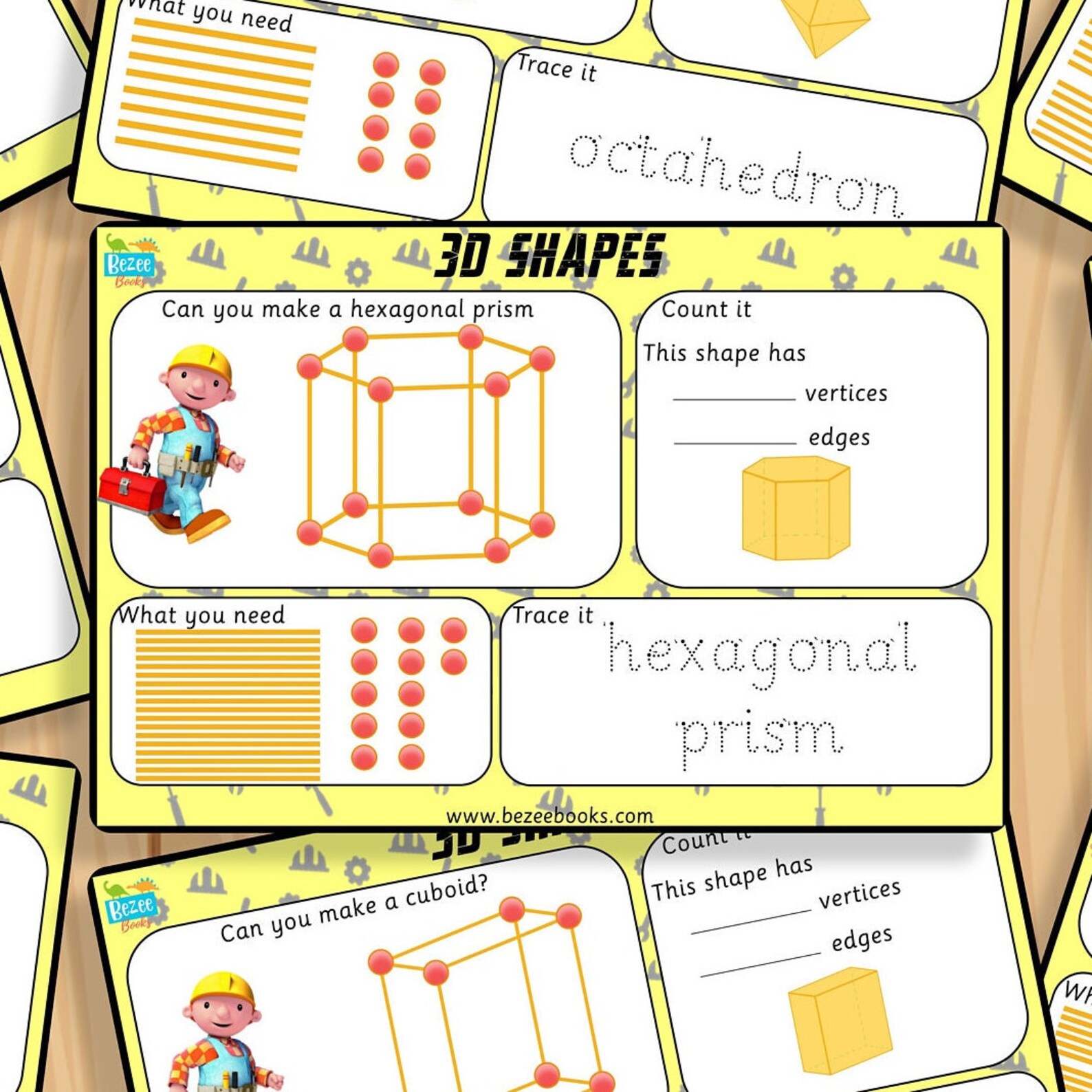 3D Shapes Learning Cards: Matchstick & Playdoh Activity (digital ...