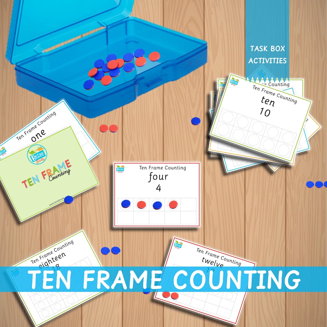 Ten Frames Counting Task Box: Montessori Math Game (digital Download ...