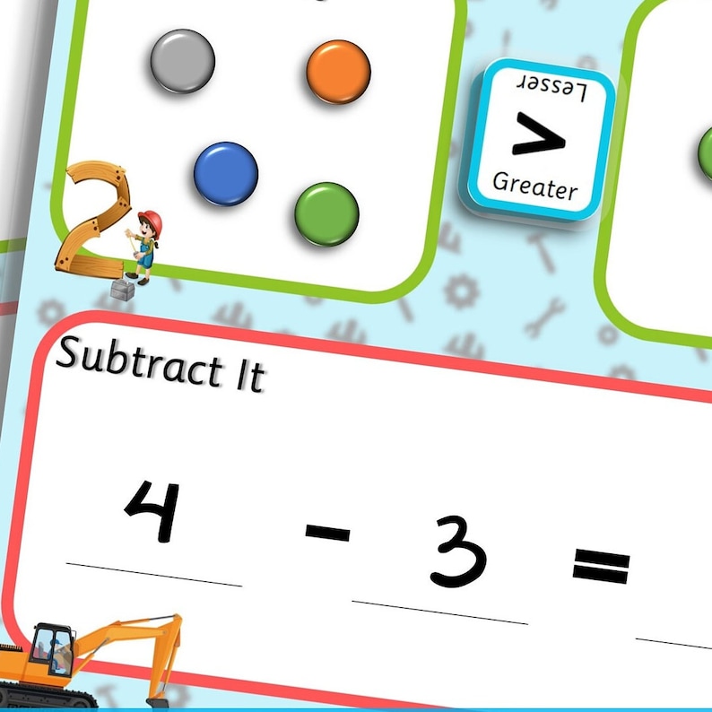 Roll Build Add Subtract Game Printable Worksheet Math Addition ...