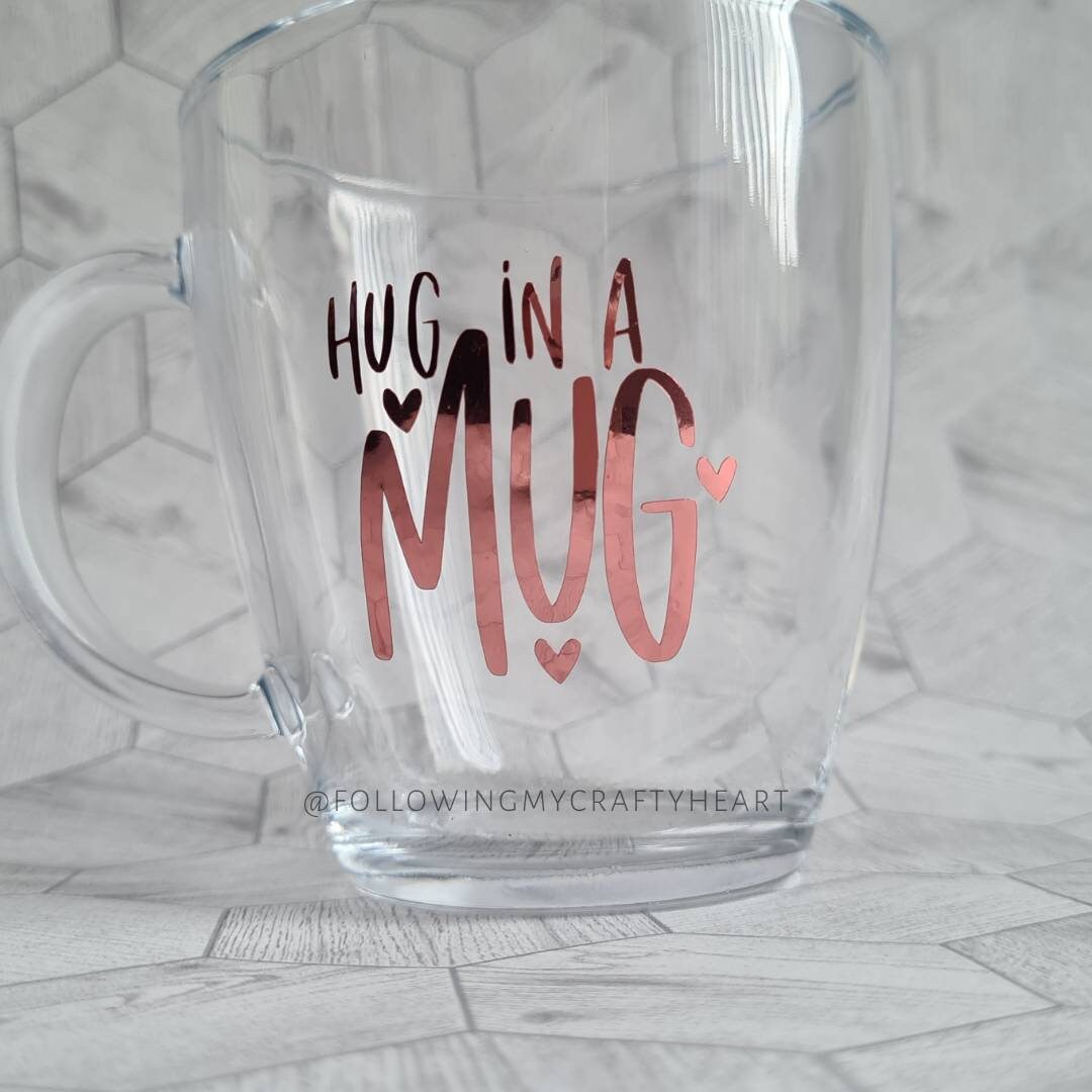Hug in a Mug Glass Tea Coffee Hot Chocolate Hot Drink Etsy