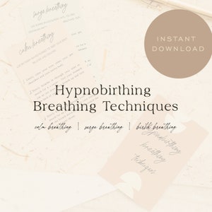Hypnobirthing Breathing Cards | Baby Shower Gift | Natural Birth | Hypnobirthing Cards | Printable Affirmation Cards