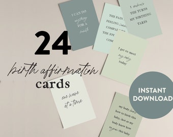 Birth Affirmation Cards | Baby Shower Gift | Natural Birth Affirmations | Hypnobirthing Affirmation Cards | Printable Affirmation Cards
