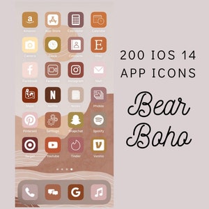 200 Ios 14 Icons App Covers Boho Aesthetic Iphone Digital Etsy