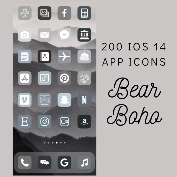 200 IOS 14 Icons, Neutral Gray App Icons, IOS 14 Aesthetic, IOS14 Icons Bundle, IOS 14 App Covers, Grey Icons Pack, App Covers, Widgets