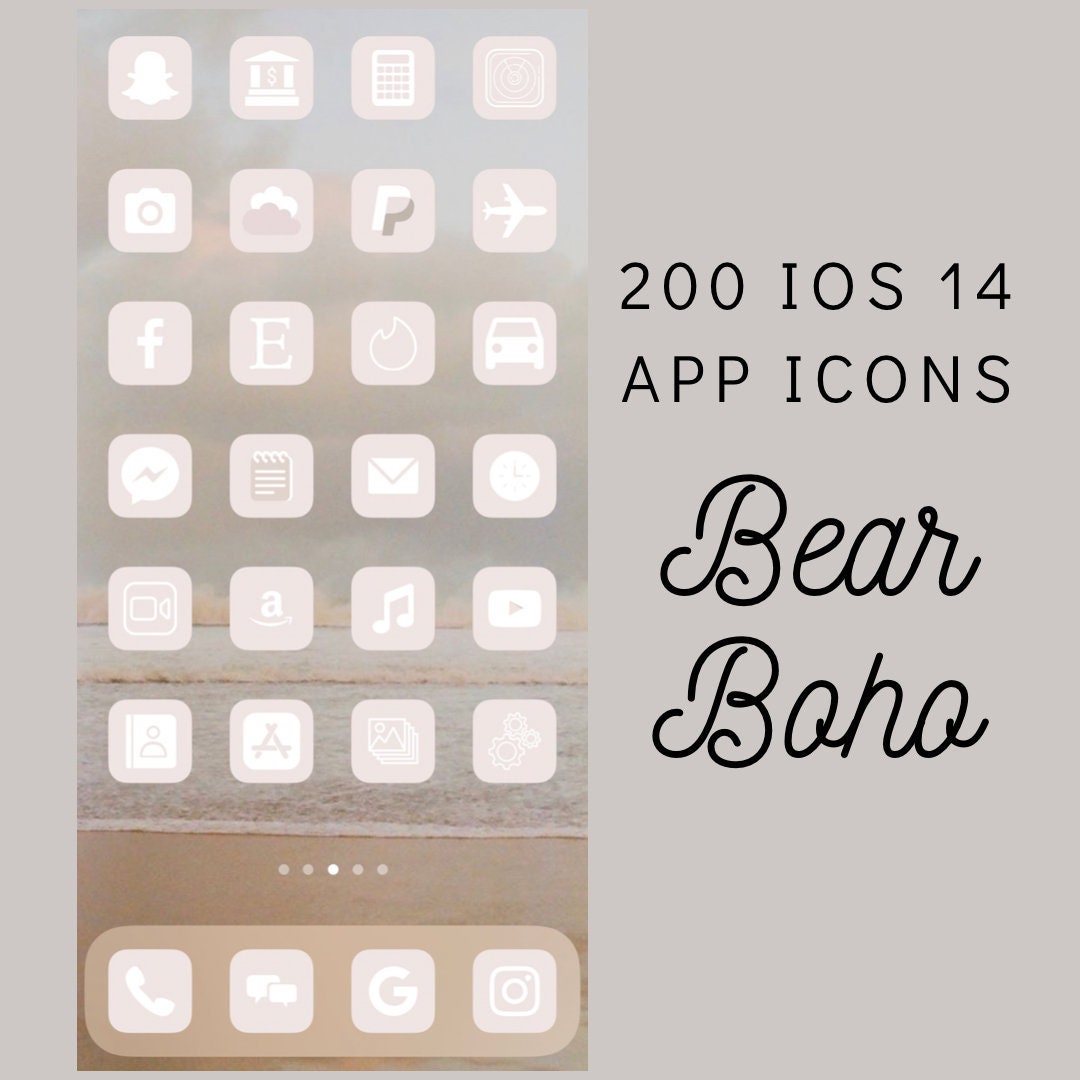 0 Ios 14 Icons Neutral Tan App Icons Ios 14 Aesthetic Etsy