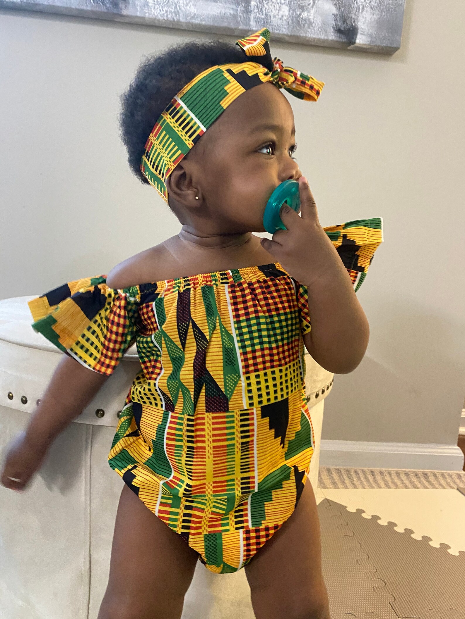 Ropa africana bebé / vestido Kente / Kente Onesie / vestido Ankara