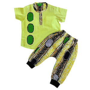 African Print Toddler Top and Pant Set, Ankara Toddler Set
