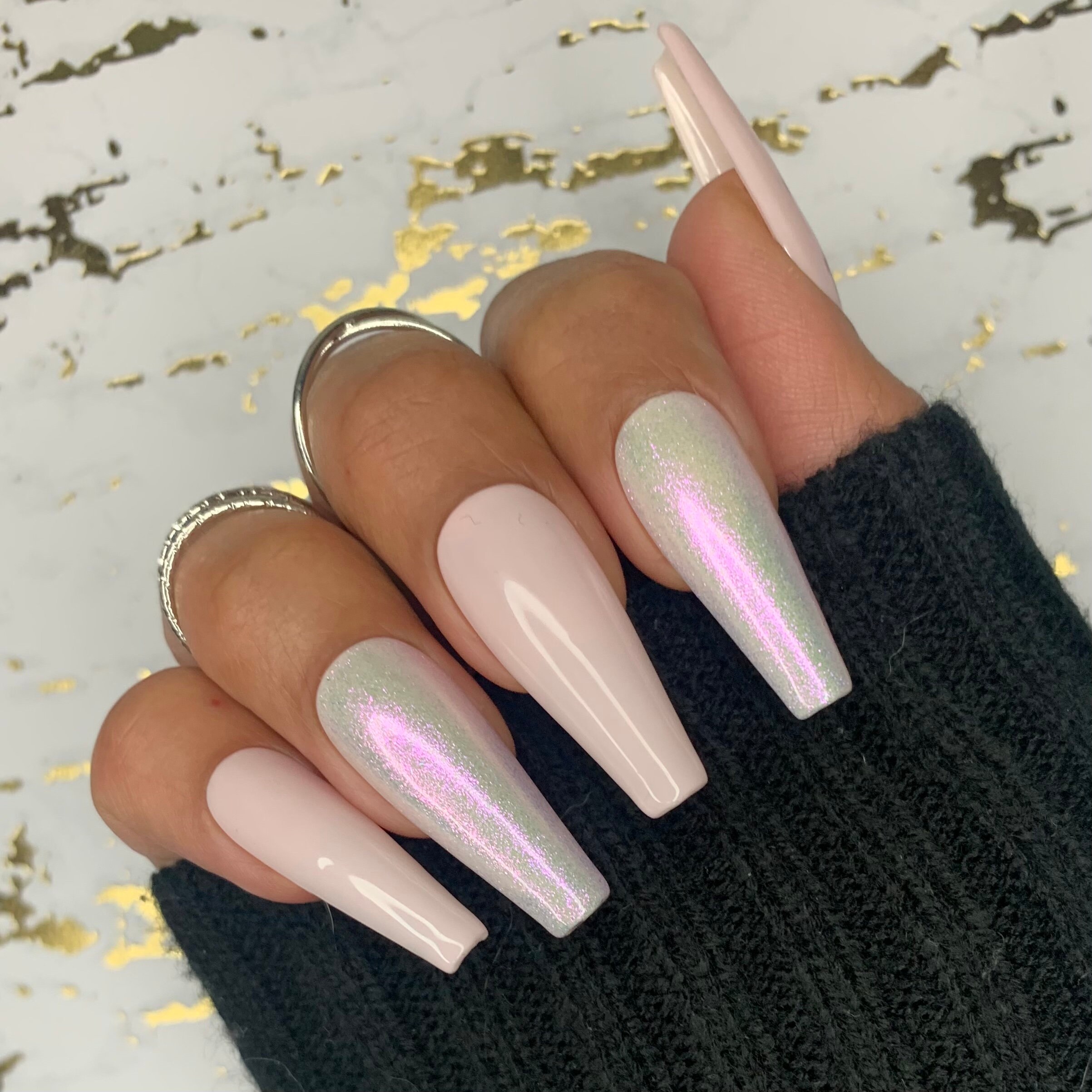 Blank Nails - Colour Nails DIY - Long Coffin Nails Ballerina Nails - Pink -  Burgundy - Nude - Rose