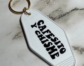 Motel Keychain | Latina l Cafecito y chisme  |Spanish Sayings | Vintage Inspired Keychain