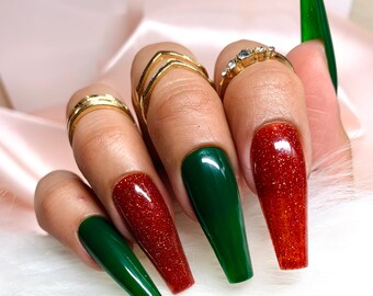 christmas nail designs red and green