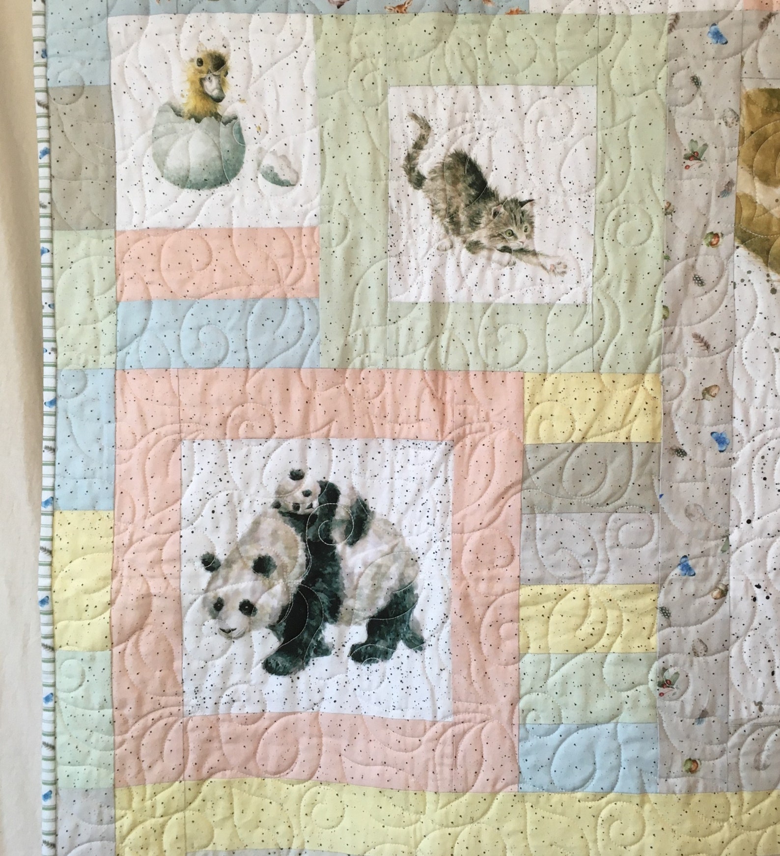First Kiss Baby Quilt with Giraffes and Friends Etsy