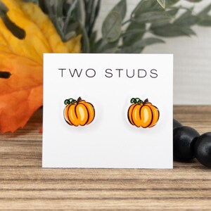 Cute Pumpkin Earrings - Pumpkin Earrings - Halloween Earrings - Thanksgiving Earrings - Orange Pumpkin Earrings