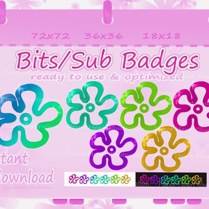 SpongeBob Sky Flowers Bits/Badge Sub per Twitch
