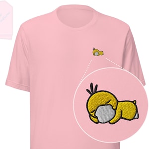 Sleeping Duck Embroidered Unisex t-shirt/ Bella + Canvas 3001/ Available in several different colours