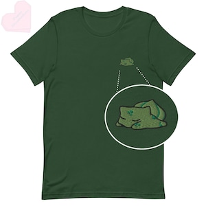 Sleeping Bulba Embroidered Unisex t-shirt/ Bella + Canvas 3001/ Embroidered Design/ Available in 6 different colours