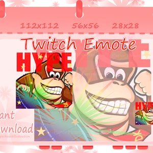 Donkey Kong hype emote for Twitch