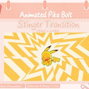 Animated Pika Bolt V1 Stinger Transition for OBS