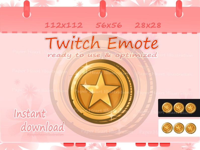 Golden Star Coin Channel Points Emote for Twitch