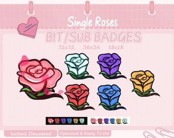 Bits roses simples/badges secondaires pour Twitch et Discord