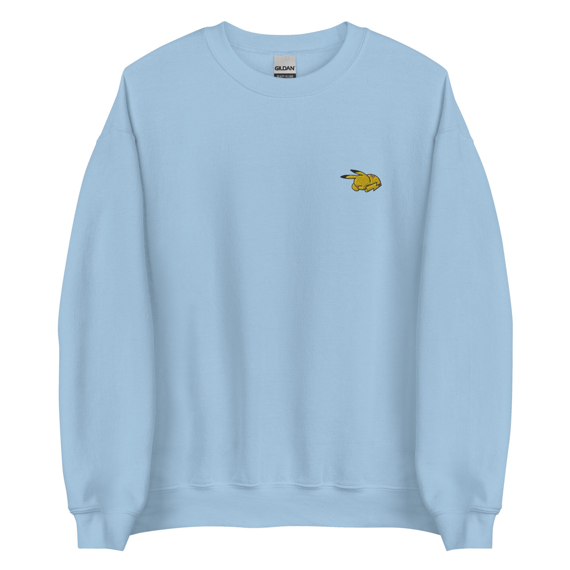 Discover Pika Dormir PKM Dessin Animé Japonais Sweatshirt Brodé