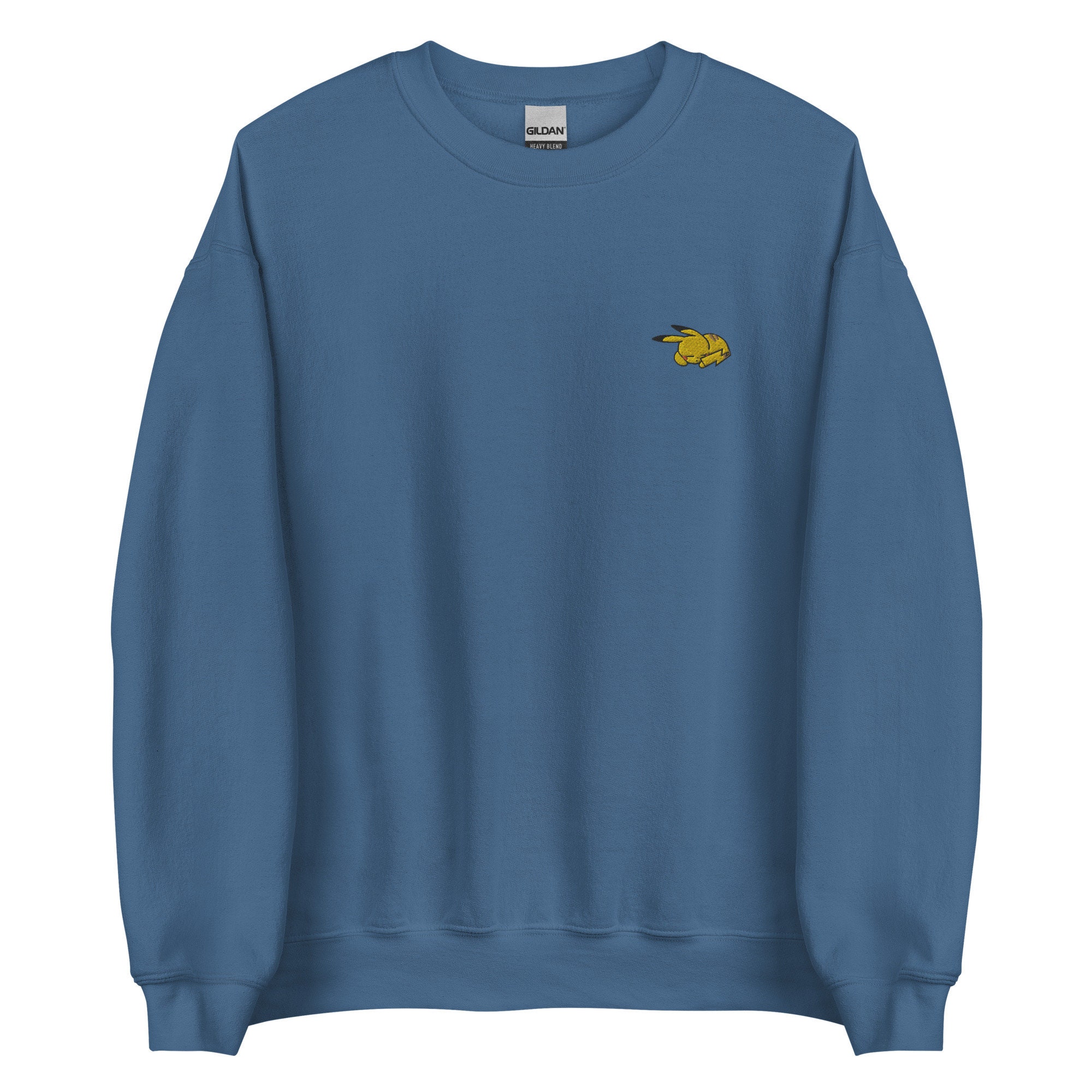 Discover Pika Dormir PKM Dessin Animé Japonais Sweatshirt Brodé