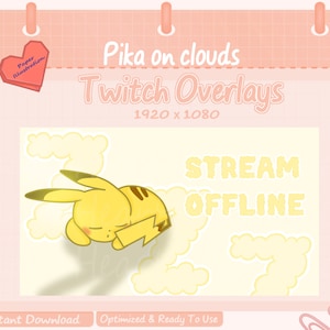 Pika on clouds offline overlay for Twitch