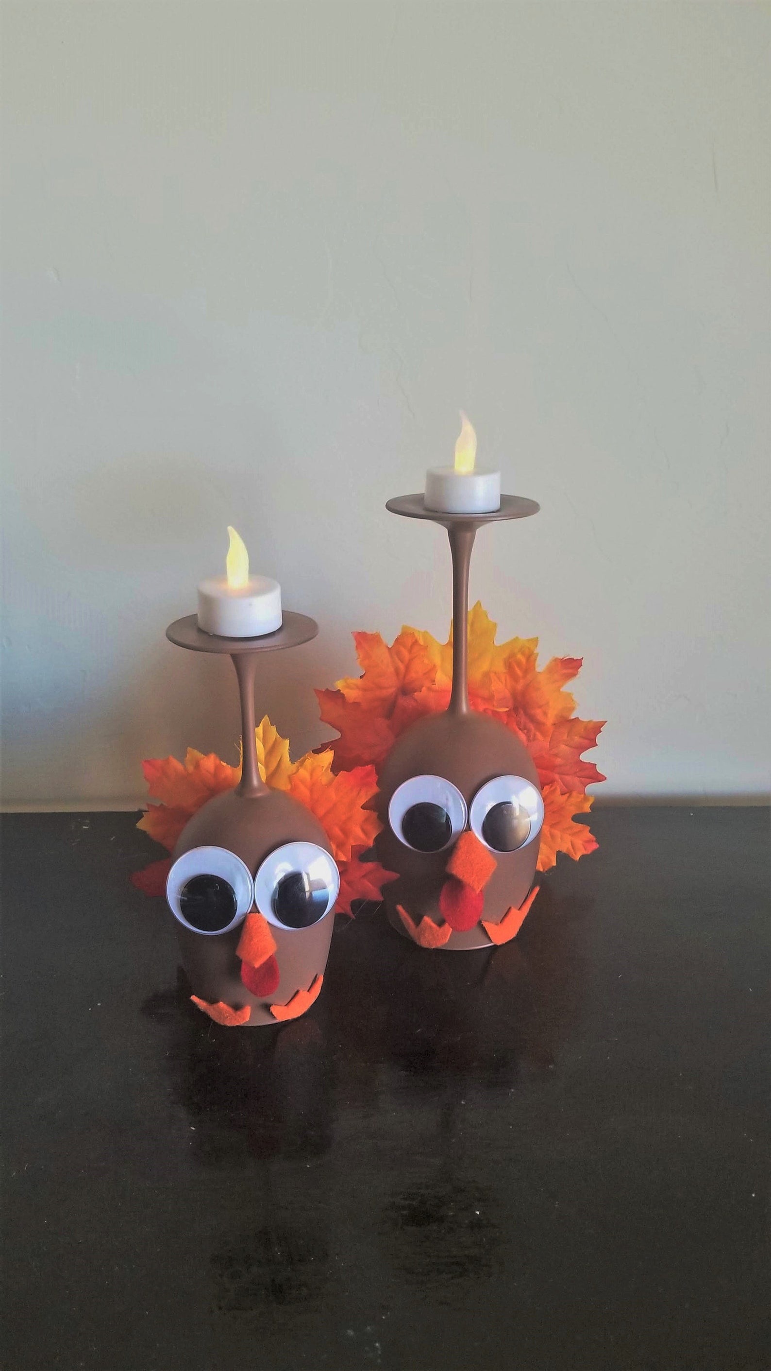 Turkey Candle Holder Set Wine Glass Candle Holder Etsy