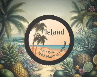 Island⎮Solid Natural Perfume⎮Lush Tropical Fruity Exotic Floral Warm Sweet Fresh Ocean Air Beachy Green Seaweed Kelp Maritime Pine Gardenia