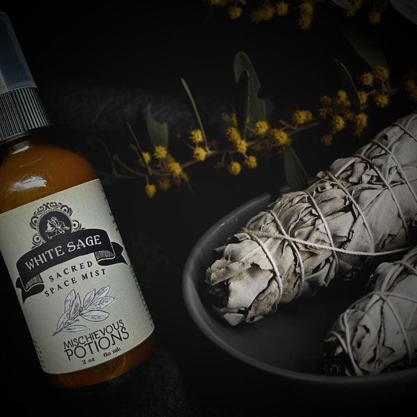 White Sage Mist⎮Natural fragrance Body splash Unisex Witch Cologne Essential oil Sacred space Spirit Meditation Room spray Smokeless smudge