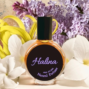 Halina⎮Vegan Natural Perfume⎮Floral Amber Fruit Citrus⎮Seductive Botanical Musk⎮Pink Grapefruit Lilac Jasmine⎮Ylang Ylang Tolu Balsam Powder