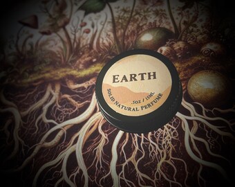 Earth⎮Solid Natural Perfume Unisex⎮Earthy Smokey Woody Dirty Herbal Bold Musky Balsams Vetiver Sandalwood Resin Clary Sage Lavender Juniper