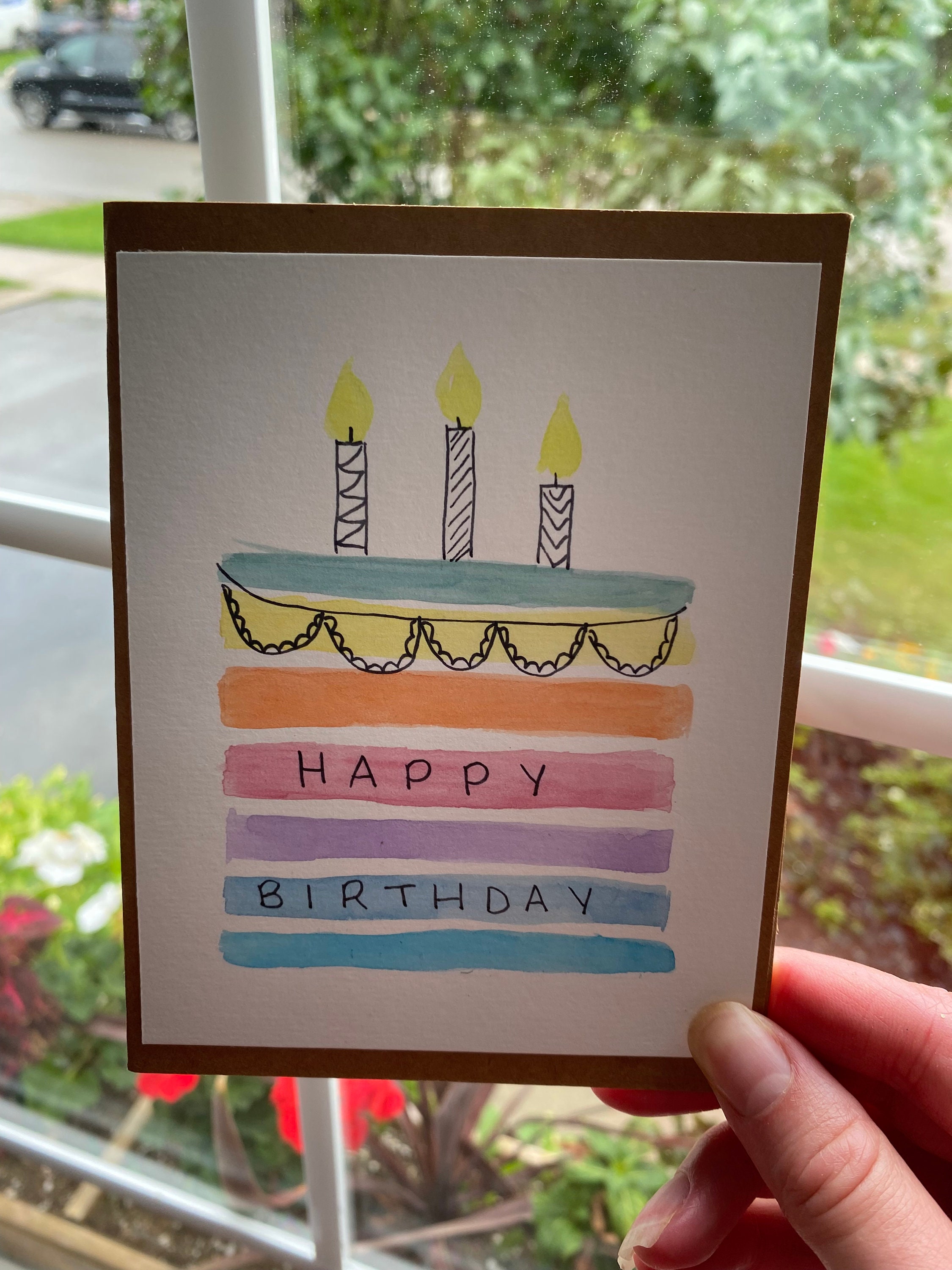 Custom Birthday Card, Watercolour Painting - Etsy
