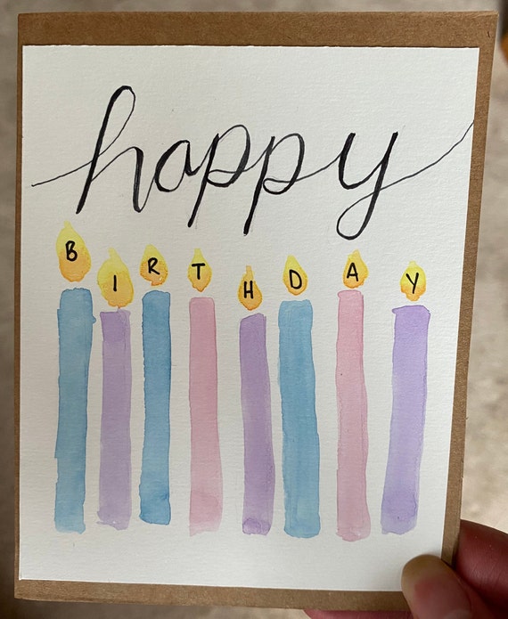 Custom Birthday Card Watercolour painting | Etsy