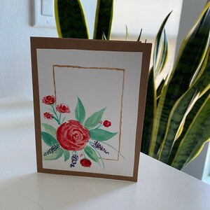 Cadre floral Carte de vœux - Aquarelle peinte à la main de fleur d’angle