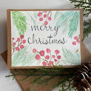 Carte de Noël, aquarelle