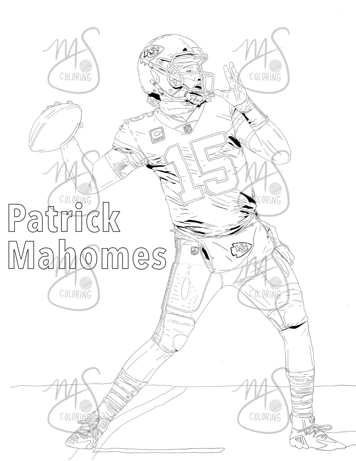 Patrick Mahomes Coloring Pages Printable